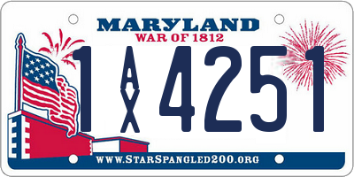 MD license plate 1AX4251