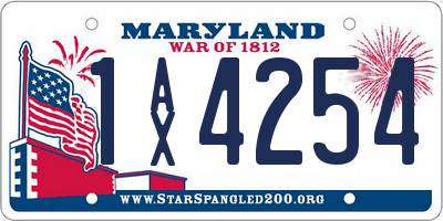 MD license plate 1AX4254