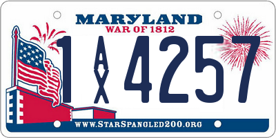 MD license plate 1AX4257