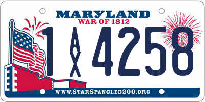 MD license plate 1AX4258