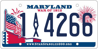 MD license plate 1AX4266
