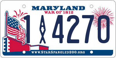 MD license plate 1AX4270