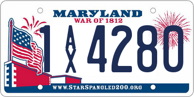 MD license plate 1AX4280