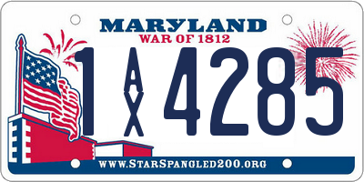 MD license plate 1AX4285