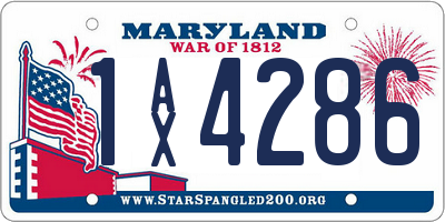 MD license plate 1AX4286