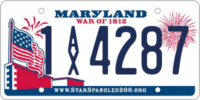 MD license plate 1AX4287