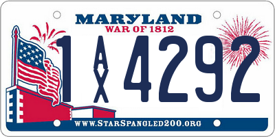 MD license plate 1AX4292
