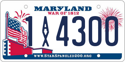 MD license plate 1AX4300