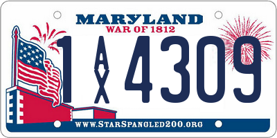 MD license plate 1AX4309