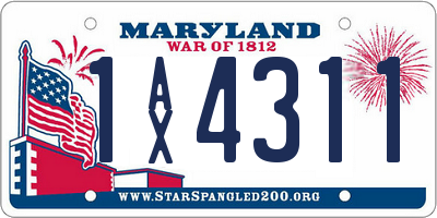 MD license plate 1AX4311