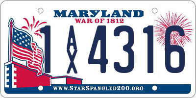 MD license plate 1AX4316