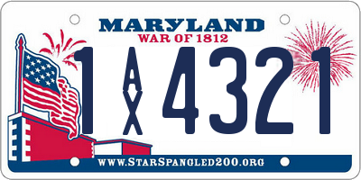 MD license plate 1AX4321