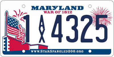MD license plate 1AX4325