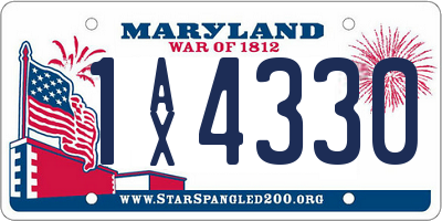 MD license plate 1AX4330