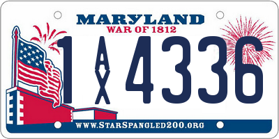MD license plate 1AX4336