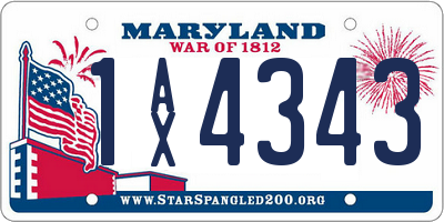 MD license plate 1AX4343