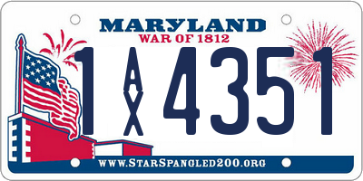 MD license plate 1AX4351