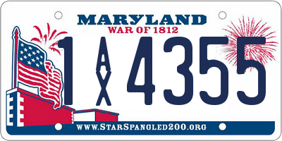 MD license plate 1AX4355
