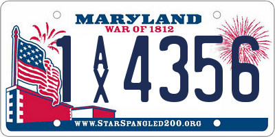 MD license plate 1AX4356