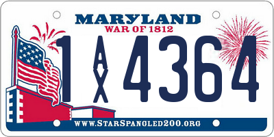 MD license plate 1AX4364