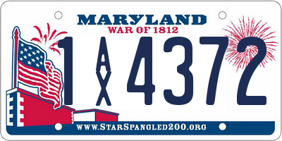 MD license plate 1AX4372