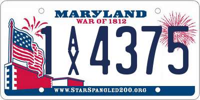 MD license plate 1AX4375