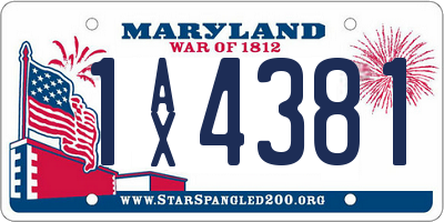 MD license plate 1AX4381