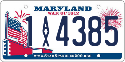 MD license plate 1AX4385