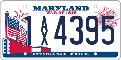 MD license plate 1AX4395