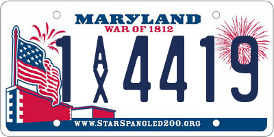MD license plate 1AX4419
