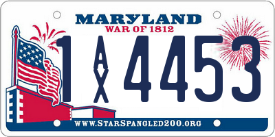 MD license plate 1AX4453
