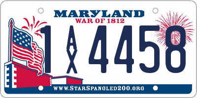 MD license plate 1AX4458