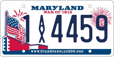 MD license plate 1AX4459
