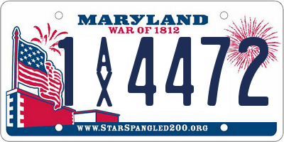 MD license plate 1AX4472