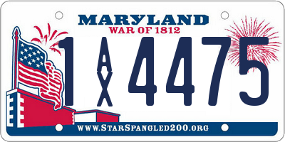 MD license plate 1AX4475