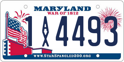 MD license plate 1AX4493