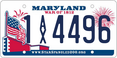 MD license plate 1AX4496