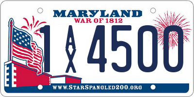 MD license plate 1AX4500