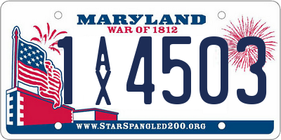 MD license plate 1AX4503