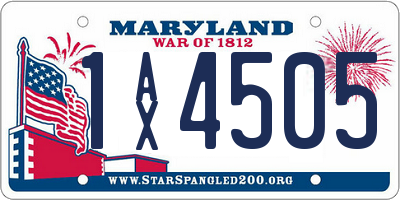 MD license plate 1AX4505