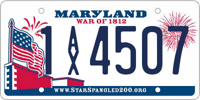 MD license plate 1AX4507