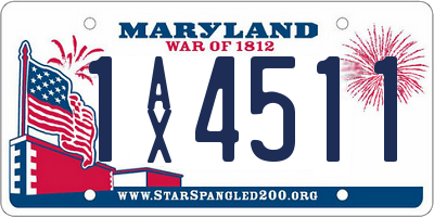 MD license plate 1AX4511