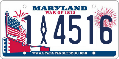 MD license plate 1AX4516