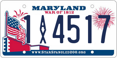 MD license plate 1AX4517