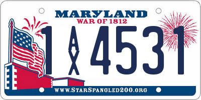 MD license plate 1AX4531