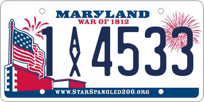 MD license plate 1AX4533