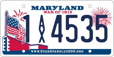 MD license plate 1AX4535