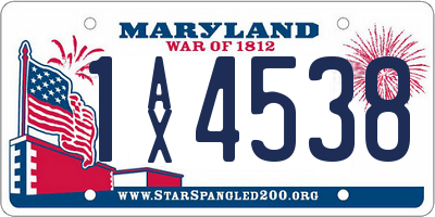 MD license plate 1AX4538