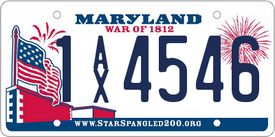 MD license plate 1AX4546