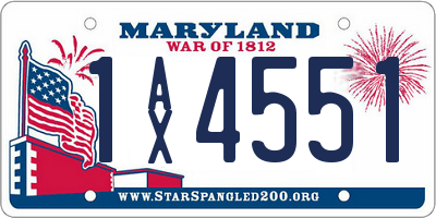 MD license plate 1AX4551